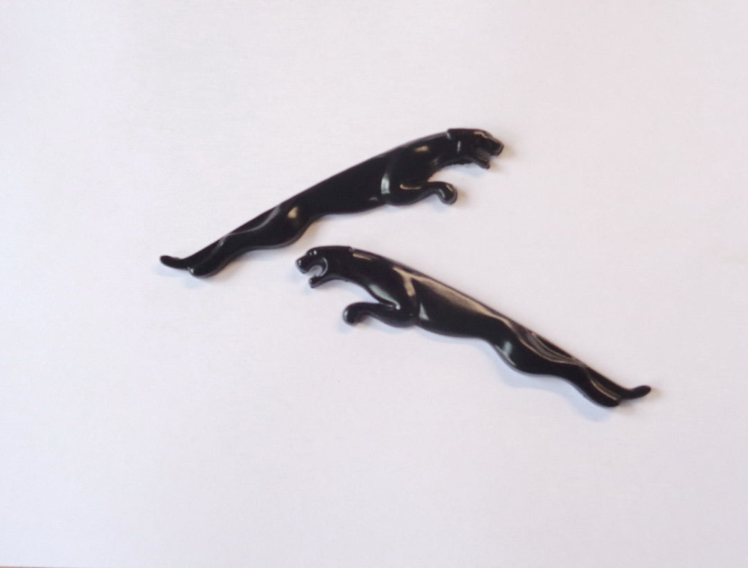 Chrome Jaguar PAIR Leaper Badges Set