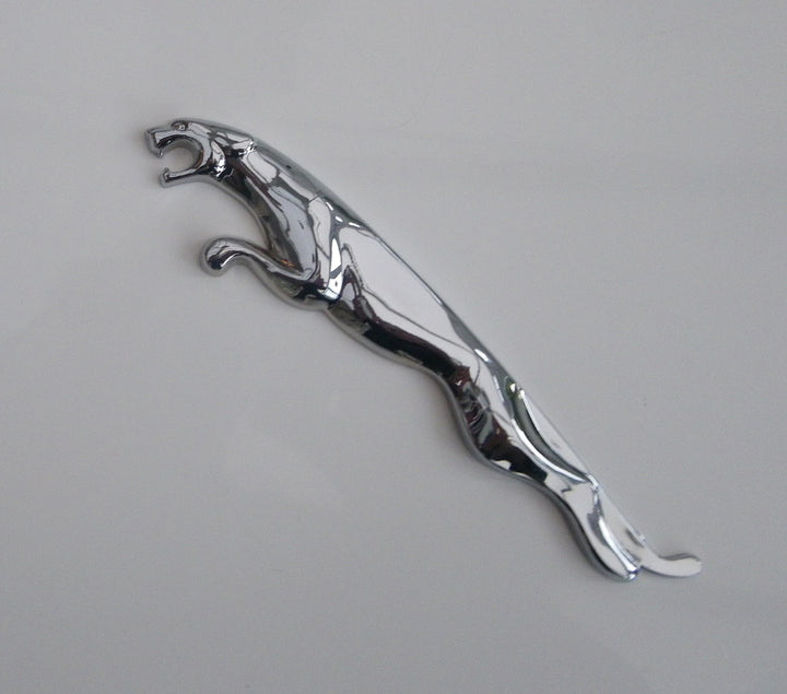 Jaguar 16cm Leaper Badge LEFT facing in Chrome Alloy:  Colour Coding Option